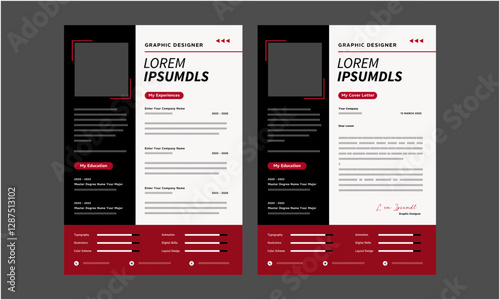 Resume CV. Professional modern and minimal resume CV, Clean and modern resume portfolio CV template