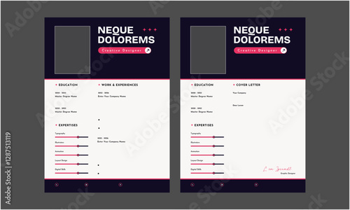 Resume CV. Professional modern and minimal resume CV, Clean and modern resume portfolio CV template