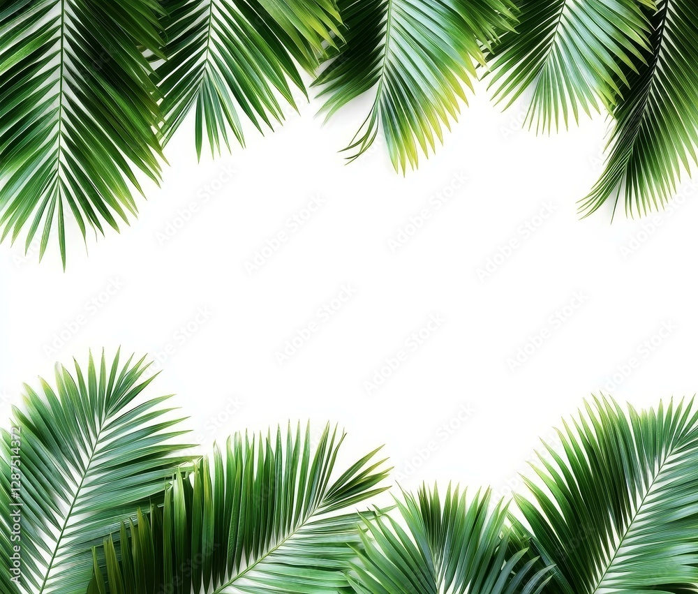 Fototapeta premium Palm Leaves Frame Background