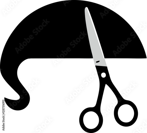 black and white silhouette vector isolated logo template design scissors and hair