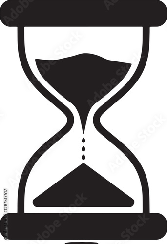 Vintage hourglass. sandglass timer or clock flat icon for apps and websites