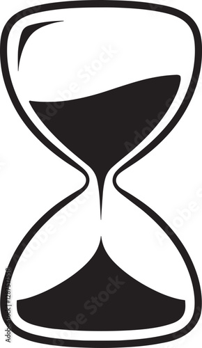 Vintage hourglass. sandglass timer or clock flat icon for apps and websites