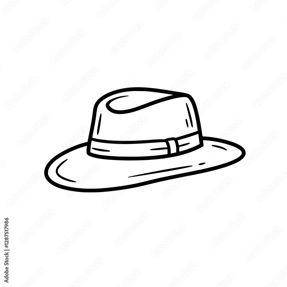 Elegant Fedora Line Art: A stylish fedora hat is depicted in simple yet elegant line art, evoking a sense of classic style and sophistication. Elegant Fedora Line Art: A stylish fedora hat is depicted in simple yet elegant line art, evoking a sense of classic style and sophistication.