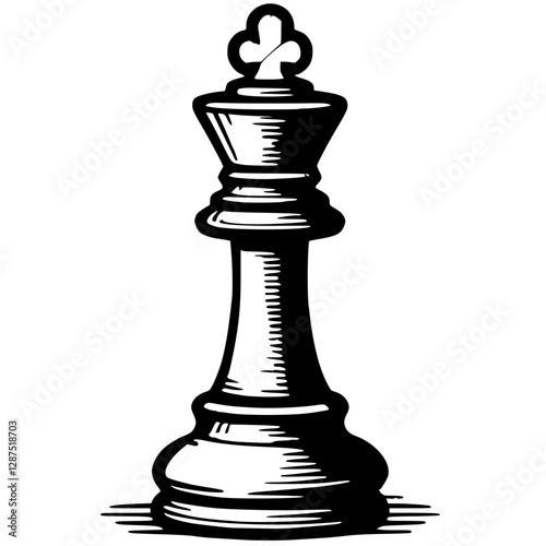 Chess king pawn sketch silhouette