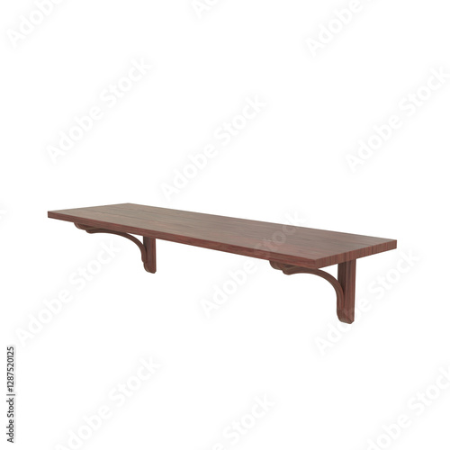 Fototapeta Naklejka Na Ścianę i Meble -  Wall Shelf, 3d illustration isolated on white background
