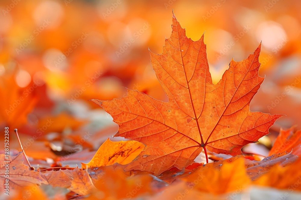 Autumnal Ground Cover: A Carpet of Orange Maple Leaves Autumnal Ground Cover: A Carpet of Orange Maple Leaves