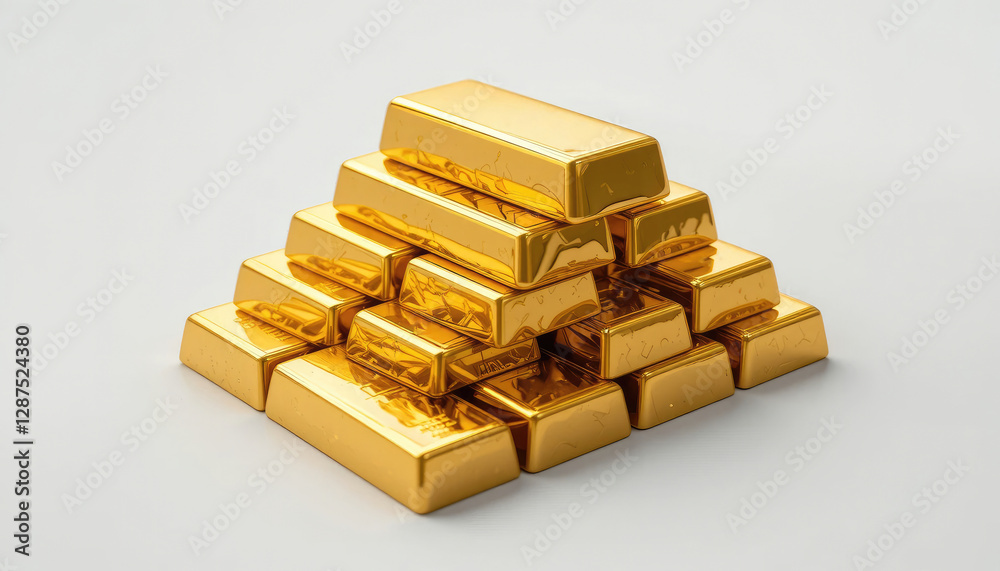 Stack of Shiny Gold Bars Represents Wealth, Finance, and Security Stack of Shiny Gold Bars Represents Wealth, Finance, and Security