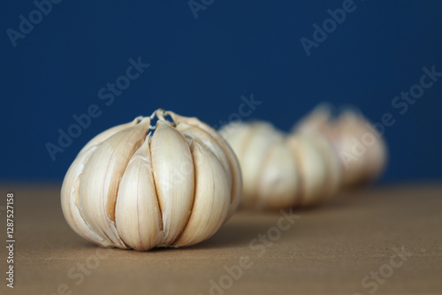 garlic studio shot. garlics clove still life photo
