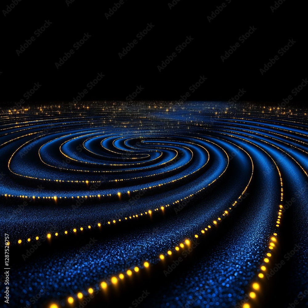 Fototapeta premium Mesmerizing spiral pattern illuminated by multicolored lights creating a captivating visual display