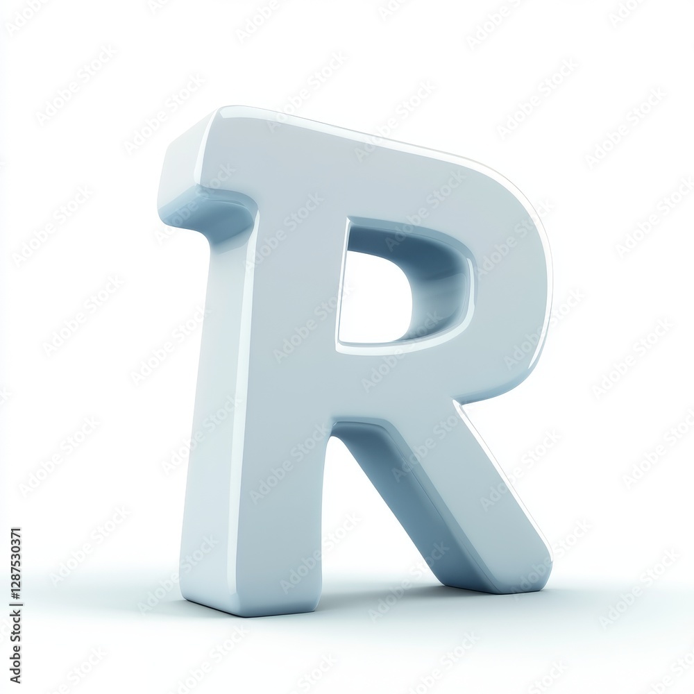 3D Rendered Letter R Isolated on White 3D Rendered Letter R Isolated on White