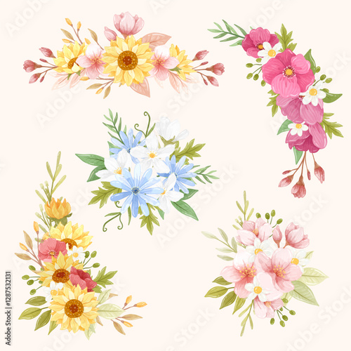 Wallpaper Mural Flower swags arrangement decoration for element wedding invitation or beauty woman related Torontodigital.ca