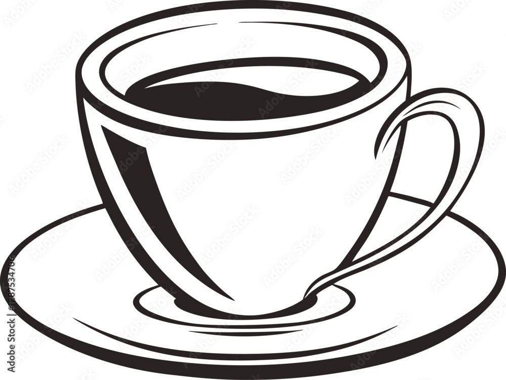 coffee cup with saucer. Simple, elegant coffee cup with saucer. Simple, elegant