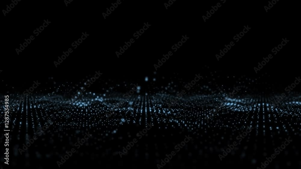 Abstract digital technology dotted waves with bouncing dots loop animation.