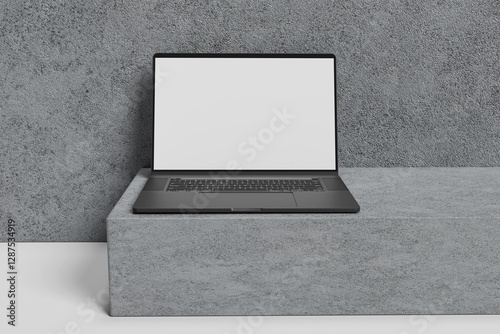 Blank laptop screen for mockup - 3D illustration