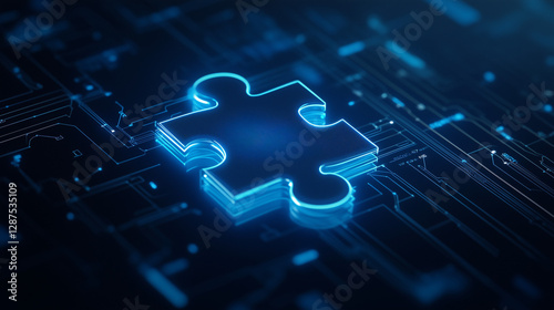 Digital Puzzle: A glowing j...