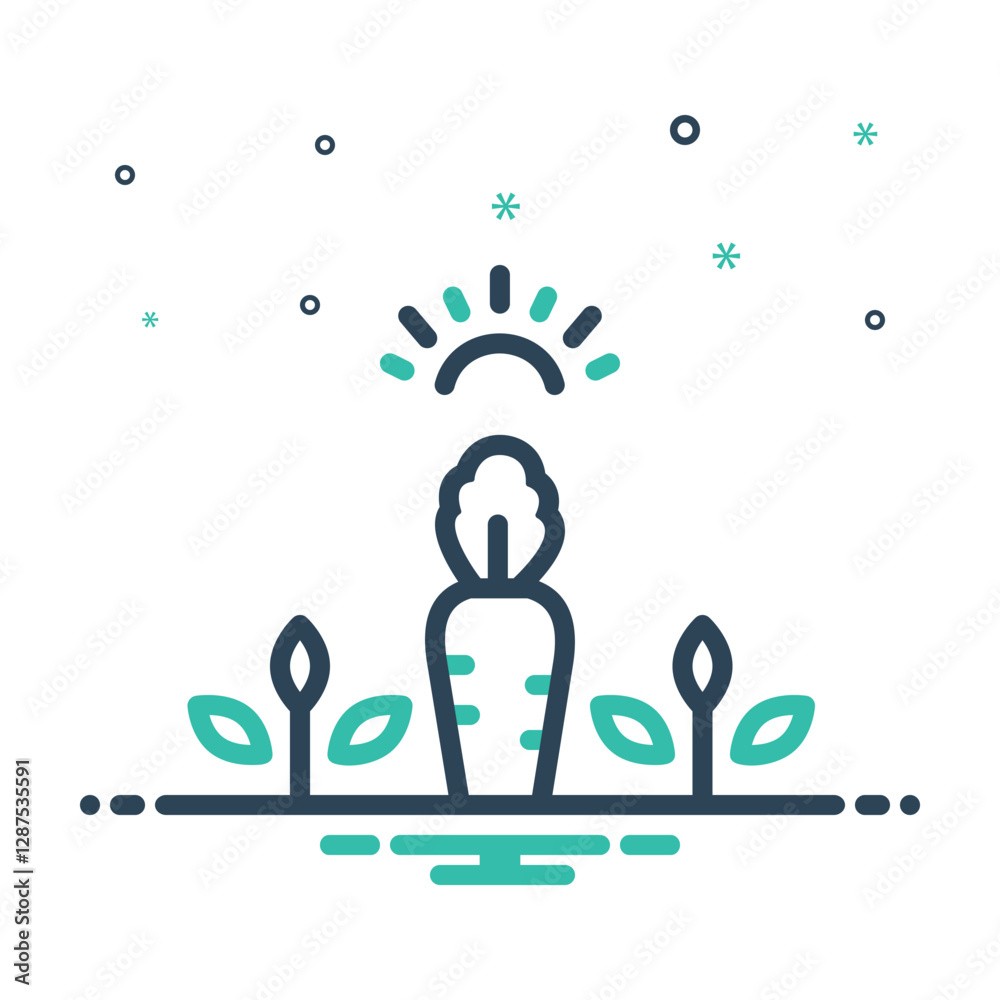 Fototapeta premium Mix icon for vegetable garden