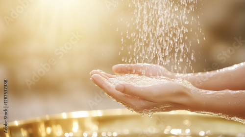 Hands Cup the Water: Gentle...