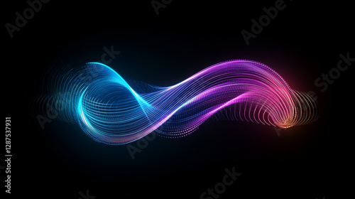 Abstract Neon Wave: A dynam...