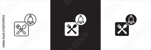 Lunch time icon set. Time break for lunch icon collection. Icon set contain symbol of restaurant, dinner, eat schedule, rest hours, lunchtime, eat, cafe, routine. Vector stock illustration.