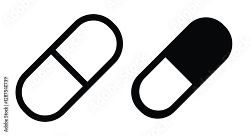 Medicine pills icon vector. Capsule icon set
