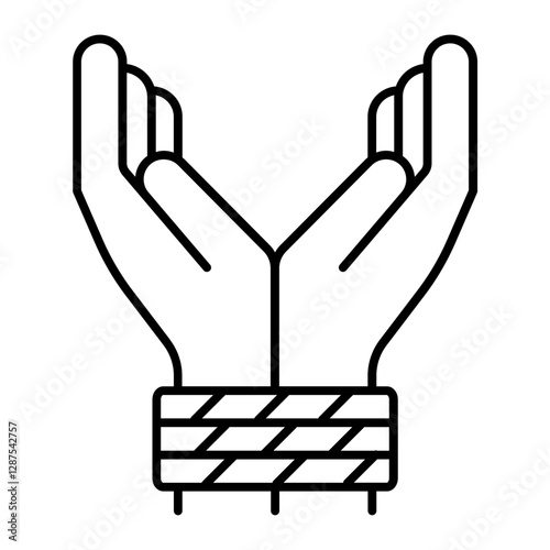 hands tied outline icon