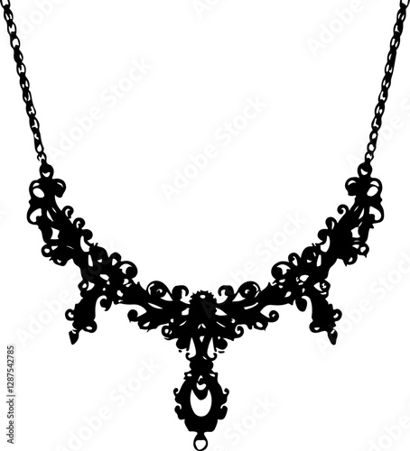black and white necklace