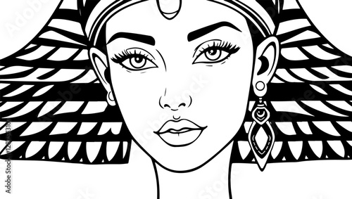 Egyptian goddess with outstretched wings, wearing a headdress