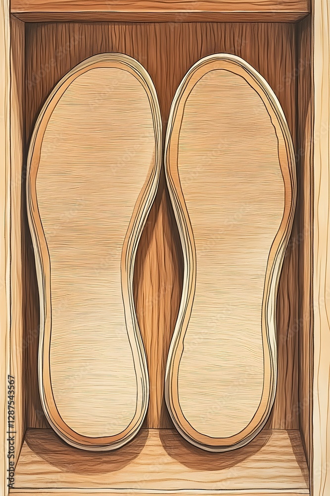 Comfortable insoles placed statically in the shoe cabinet Comfortable insoles placed statically in the shoe cabinet