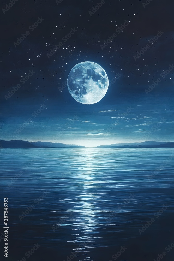 Beautiful crescent moon and stars in the deep blue night sky Beautiful crescent moon and stars in the deep blue night sky