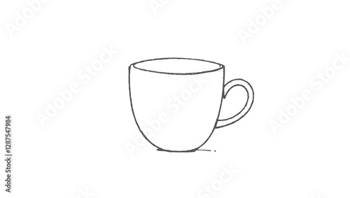Minimalist Cup Illustration Design: Modern Black and White Lineart for Creative Home Deco