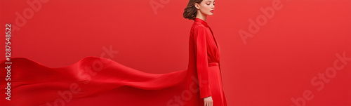 Elegant woman in red: A sty...