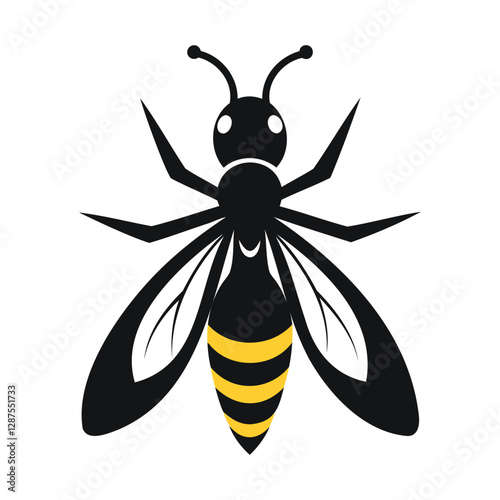 wasp insects icon of silhouette vector illustration