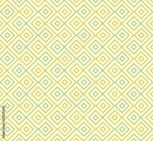 aztec tradition motif. vector seamless pattern. meander repetitive background. geometric fabric swatch. green, blue wrapping paper. decorative art. classic repeatable element for textile, home decor