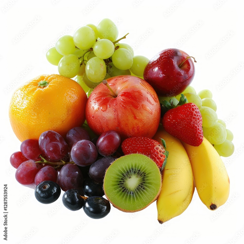 Flawless Image of a Photo Fruits, Isolated on a White Background Flawless Image of a Photo Fruits, Isolated on a White Background