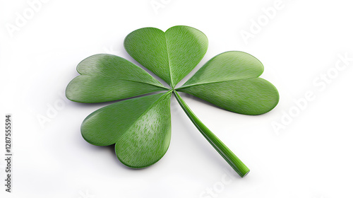 four leaf clover 3d render icon isolated on white background 