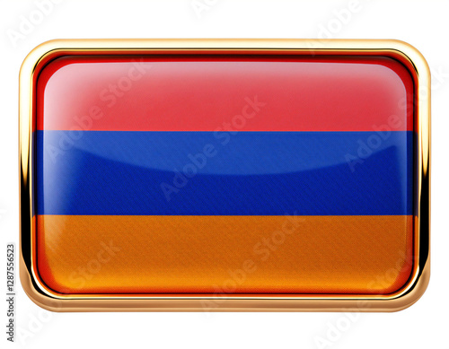 Free Download アルメニアの国旗のブローチ。白背景。(Armenia flag brooch on white background.)
 - GFXLoad
