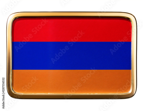 Free Download アルメニアの国旗のブローチ。白背景。(Armenia flag brooch on white background.)
 - GFXLoad