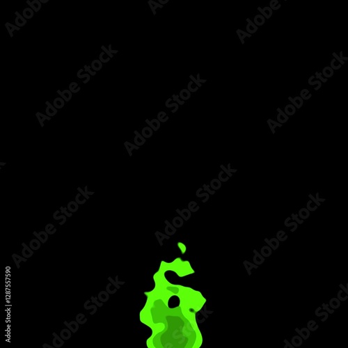 Cartoon fire Animation. looping effect on black screen background