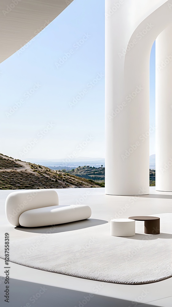 Obraz premium Modern Lounge Area, Ocean View