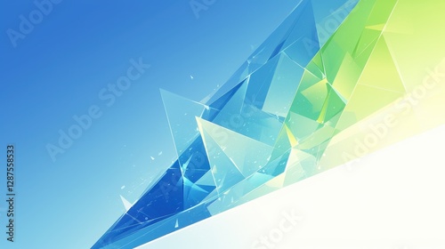 Blue geometric abstract background material,Abstract blurred banner for design, template, web poster,Minimalistic, flat design, high resolution.