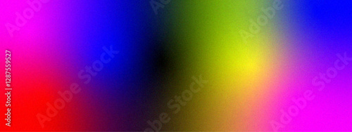 Bright rainbow gradient background with vivid red, blue. Vivid Multicolor Gradient Texture Background with Blends of Pink, Blue, Yellow, and Orange and Grainy Noise Effect,
