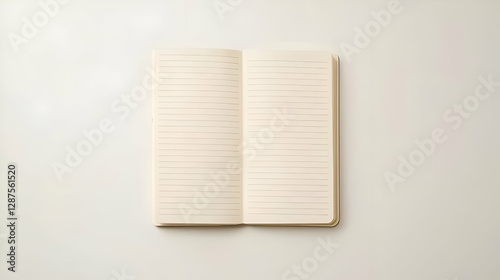 Open Blank Notebook on White Background