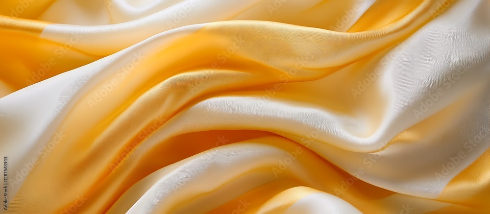 Fototapeta premium Luxurious Yellow & White Fabric Texture