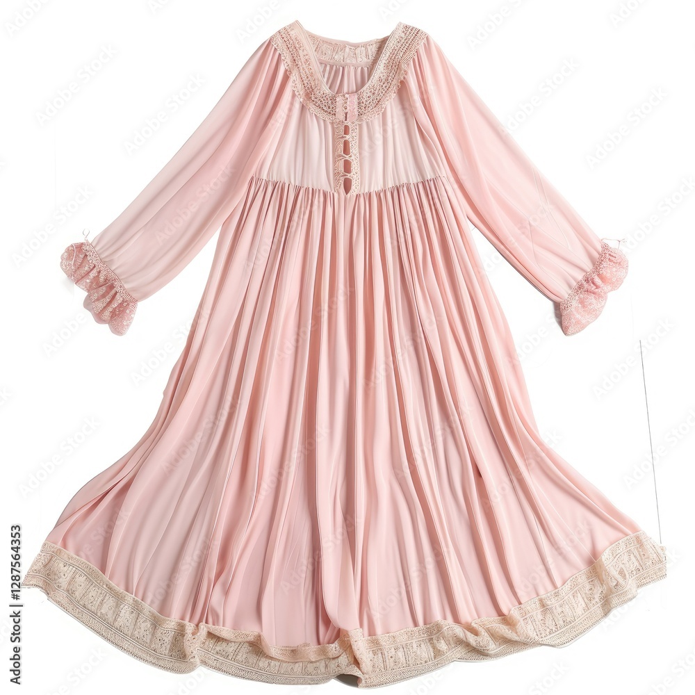 Vibrant Image of a Photo Nightgown, Isolated on a White Background Vibrant Image of a Photo Nightgown, Isolated on a White Background