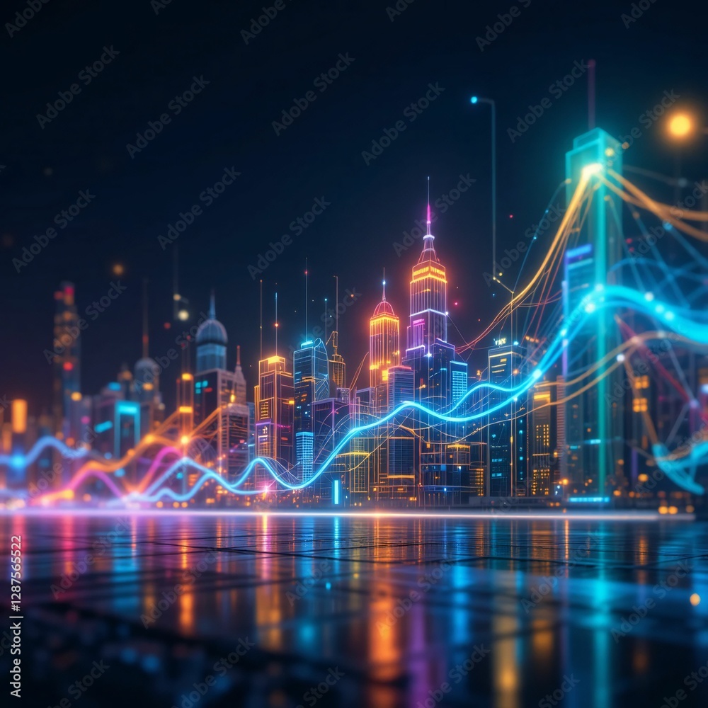 Obraz premium colorful futuristic city