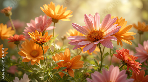 Field of Multicolored Flowers Blooming Under Sunlight Symbolizing Harmony in Diversity - Zero Discrimination Day