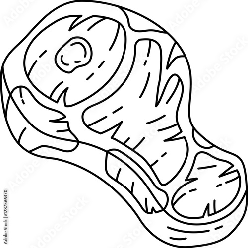 Beef Steak Raw Food Outline Hand-drawn icon