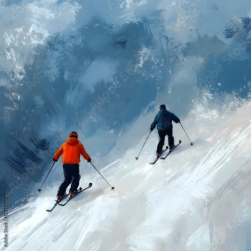 skiers on ski resort