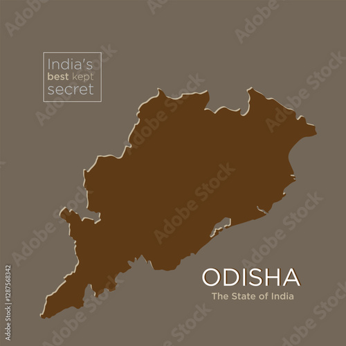 Odisha State Map silhouette design for Utkal divas, Odisha Foundation Day 