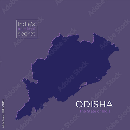 Odisha State Map silhouette design for Utkal divas, Odisha Foundation Day